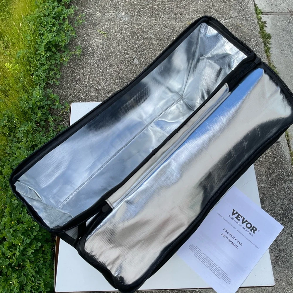 “New” VEVOR Fireproof And Waterproof Large Bag (18”L X 12”H X 5.5”W) Black